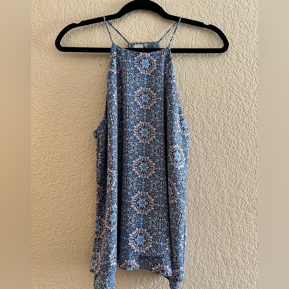 Halter Neck Geometric Blouse Size S